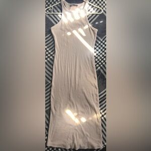 Zara Cream Sleeveless Midi Dress